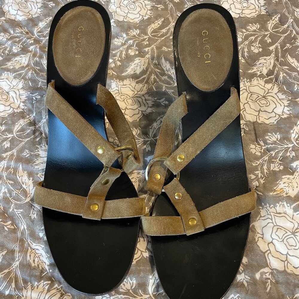 Gucci Heels - Brown/Khaki Suede 9+